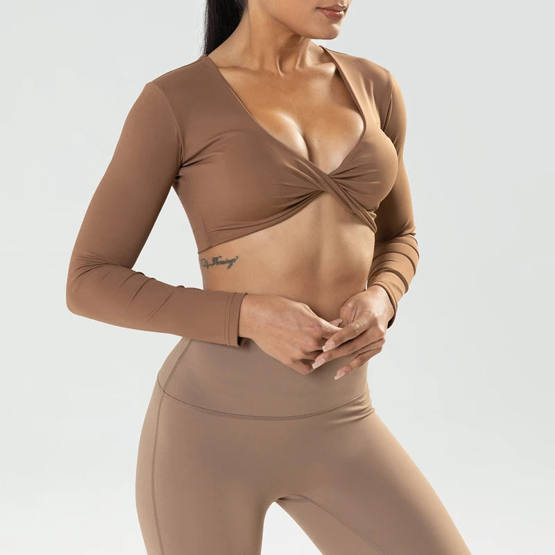 Long Sleeve Gym Crop Top