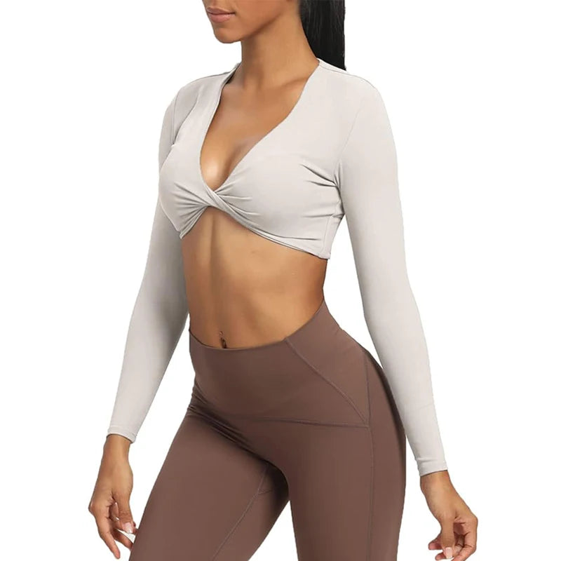 Long Sleeve Gym Crop Top