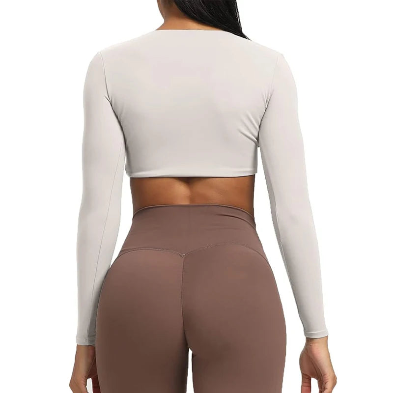 Long Sleeve Gym Crop Top